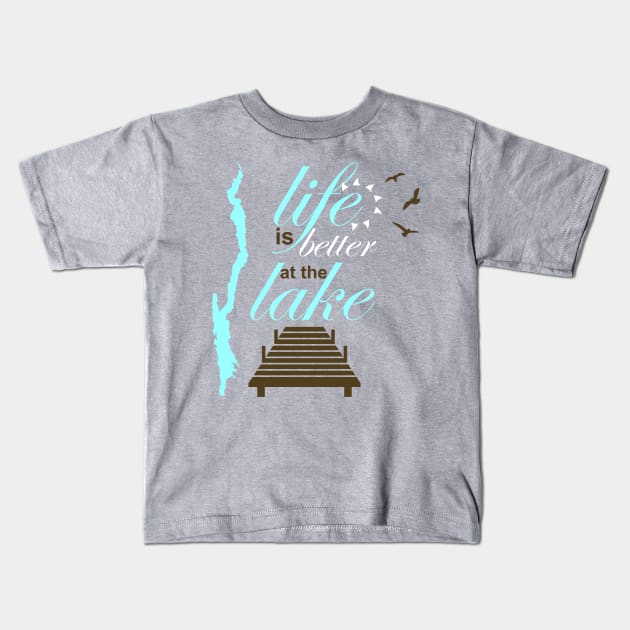 Life is better at the lake-Lake George Kids T-Shirt by Best Built Corn Boards